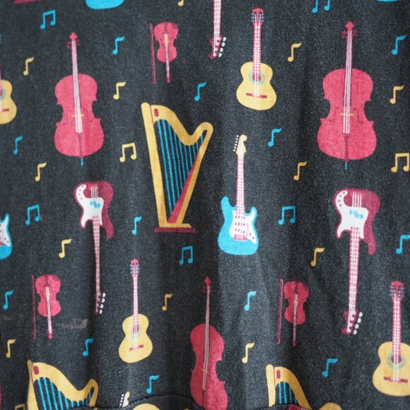 Svaha Musical Instrument Harp Guitar Print Girl's Twirl Dress Size 11-12 Years - Picture 4 of 9
